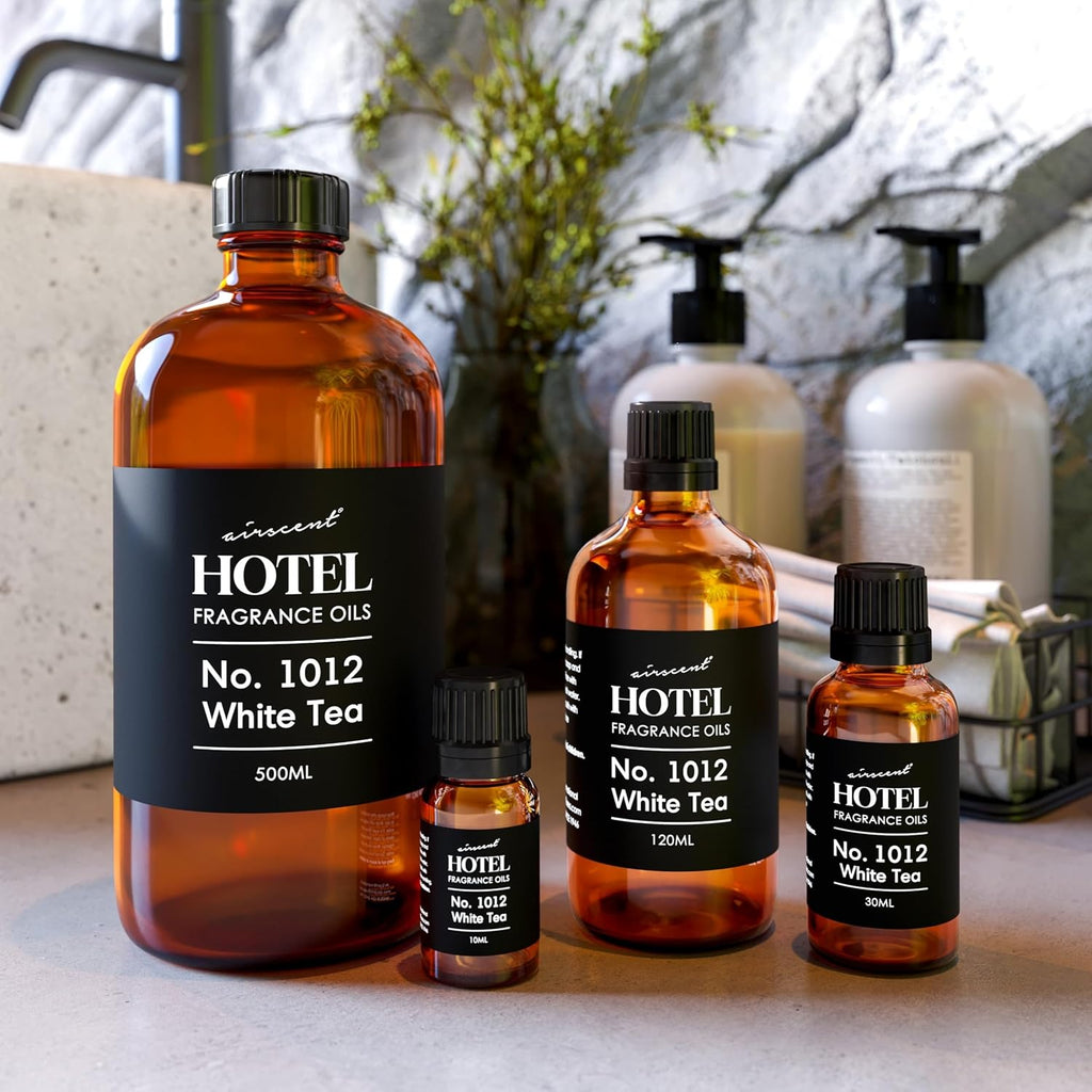 Airscent Hotel Diffuser Oil No. 1012 - The White Tea Hotel Scent - 10 Ml | Premium Fragrance Oil For Ultrasonic And Waterless Diffusers And Crafting - 0.34 Fl Oz Dropper Bottle - Hotel Scent Dupe