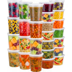 JoyServe 48 Sets Deli Containers with Lids – 16oz & 32oz – Leak Proof, Microwaveable, Dishwasher & Freezer Safe – Plastic Food Storage & Soup Containers