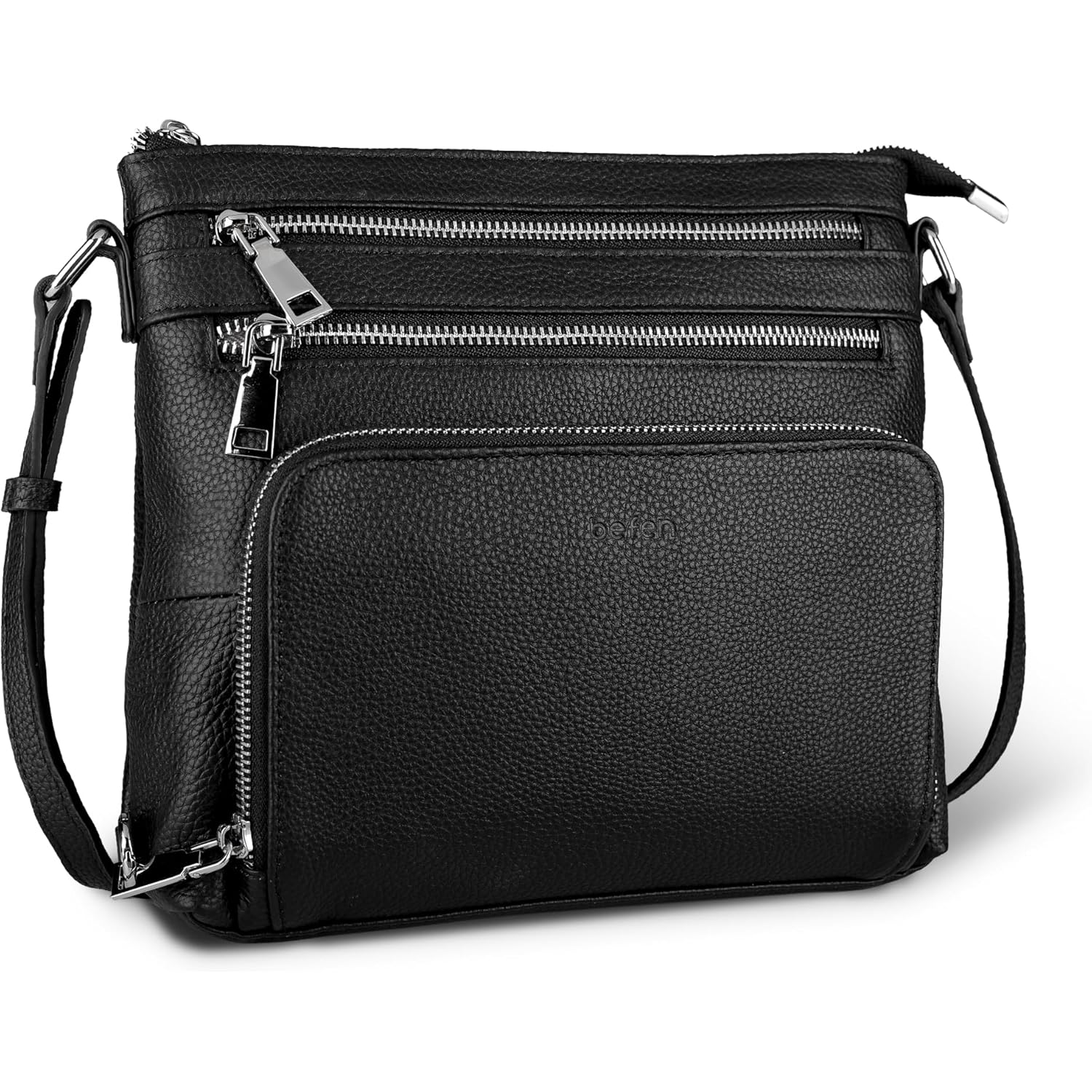 befen Genuine Leather Crossbody Bags for Women, Anti-Theft Shoulder Purse with Built in RFID Wallet for Travel
