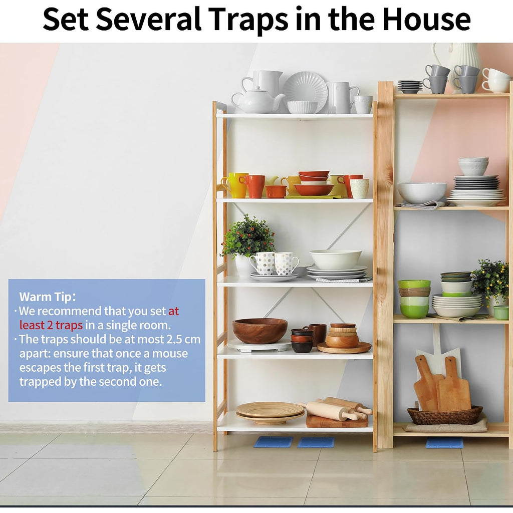 Mouse & Insect Traps 12 Pack, Heavier Sticky Traps With Non-Toxic Glue For Small Mice & Insects. Sticky Mouse Traps Indoor For Home, Easy To Set
