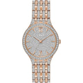 Bulova Ladies' Crystal Phantom Rose Gold Tone Stainless Steel 2-Hand Quartz Watch, 440 Crystals And Pave Dial Style: 98L235