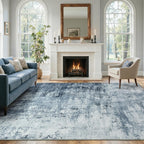6X9 Ft Large Area Rugs For Living Room, Soft Non-Slip Washable Rugs Modern Abstract Pattern Carpet For Bedroom Indoor Floor Nursery Home Decor (Blue)