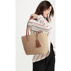 YXILEE Straw Bags For Women | M Size Travel Straw Totes Bag Woven Summer Handmade Shoulder Bag Handbag
