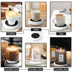 Candle Warmer Plate Safely Releases Scents Without a Flame- Used as Candle Jar Warmer, Candle Melter, Coffee Warmer, Mug Warmer, Cup Warmer in Your Home & Office (Black)