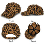 Baseball Cap for Women-Men-Adjustable Leopard Print Cotton Strapback Hats Unisex Trucker Dad Hat-Sun Hat Leopard Print