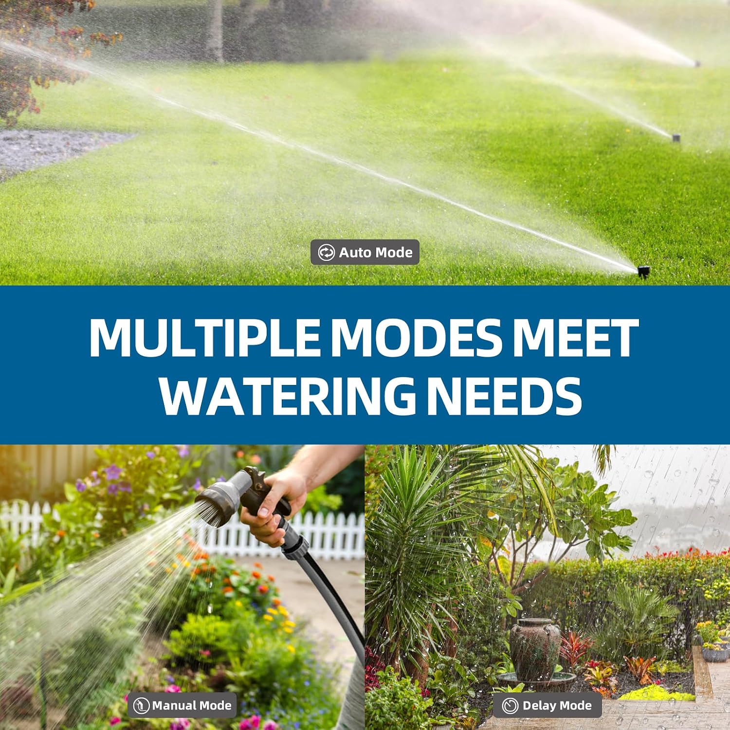 Sprinkler Timer Outdoor, Digital Programmable For Garden Hose, Irrigrtion Timer With Rain Delay And Manual Mode