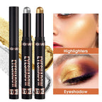 LANGMANNI 8 PCS Soft Smooth Cream Eyeshadow Stick Gift Set,Matte Earth Color+Bright Metal Color Contour Stick,Waterproof & Long-Lasting Eyeshadow (#B)