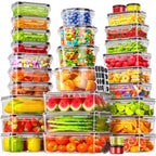 60 Pcs Food Storage Containers With Lids Airtight, (30 Lids & 30 Containers) Leak Proof Containers Set For Kitchen, Meal Prep, Bpa-Free, Pvc-Free Plastic, Microwave/Dishwasher Safe, Extra Labels & Pen
