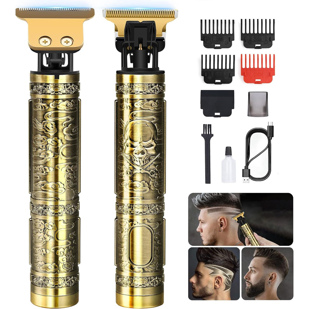 Yogingo Professional Hair Trimmer For Men, Cordless Rechargeable Beard Trimmer Hair Clippers For Men, Metal Body Cutting Grooming Kit, Beard Shaver Barbershop, Bronze