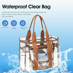 Getgto Clear Bags For Women Tote Bag, Crossbody Bag, Stadium Approved Clear Purse For Sports Events, Concert, Work & Beach