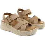 Ubfen Womens Espadrille Platform Sandals Low Wedge Heel - Orthopedic Arch Support, Cushion Insole, Comfortable Dressy Buckle Sandals For Walking And Vacation