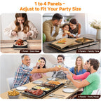 FEPPO Electric Warming Tray, 4-in-1 Food Warmers for Parties Buffet with 10 Temp Settings and Timer, 33"x15" Glass Surface Warming Mat for Food, Modular Buffet Hot Plates for Catering and Gatherings
