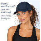Women’s Ponytail Baseball Cap, Patented Active Feather-Light Hat with Open Back Alex Navy