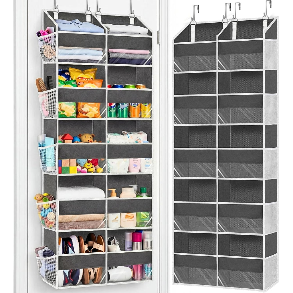 5-Tier Over Door Organizer, 10-Compartment Wide Storage Rack | 20" Wide, 80 Lbs For Heavy Family Use, 10 Side Pockets, Fits Doors For Closet, Nursery, Entryway, Dorm, Rv, Laundry Room