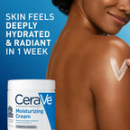 CeraVe Moisturizing Cream, Body and Face Moisturizer for Dry Skin, Body Cream with Hyaluronic Acid and Ceramides, Daily Moisturizer, Oil-Free, Fragrance Free, Non-Comedogenic, 19 Ounce