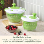 Cuisinart Salad Spinner- Wash, Spin & Dry Salad Greens, Fruits & Vegetables, 3Qt, Ctg-00-Ssas