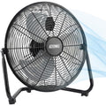 Ez-Chill 12” Cradle Floor Fan, 3 Speed, High Velocity, 180 Degree Adjustable Tilt, All-Metal, Carry Handle, Rubber Feet, Airflow 15.42 Ft/Sec, Ideal For Home, Bedroom & Office, Black