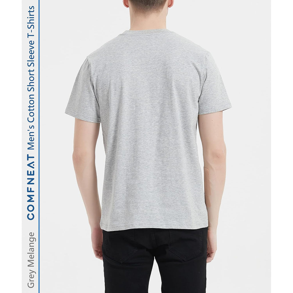 Comfneat Men'S 3-Pack Lightweight T-Shirts Cotton Crew Neck Regular Fit Solid Tee