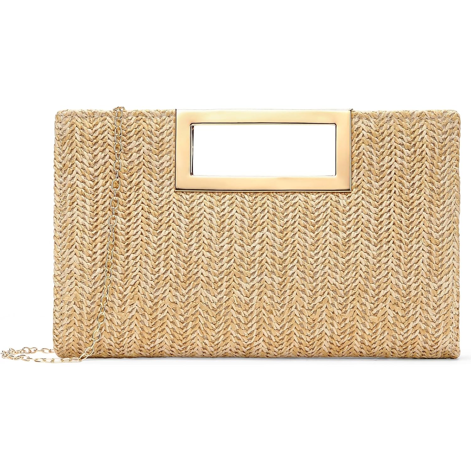Rniega Straw Clutch Handbags Summer Clutch Woven Boho Beach Bags Straw Purses For Women