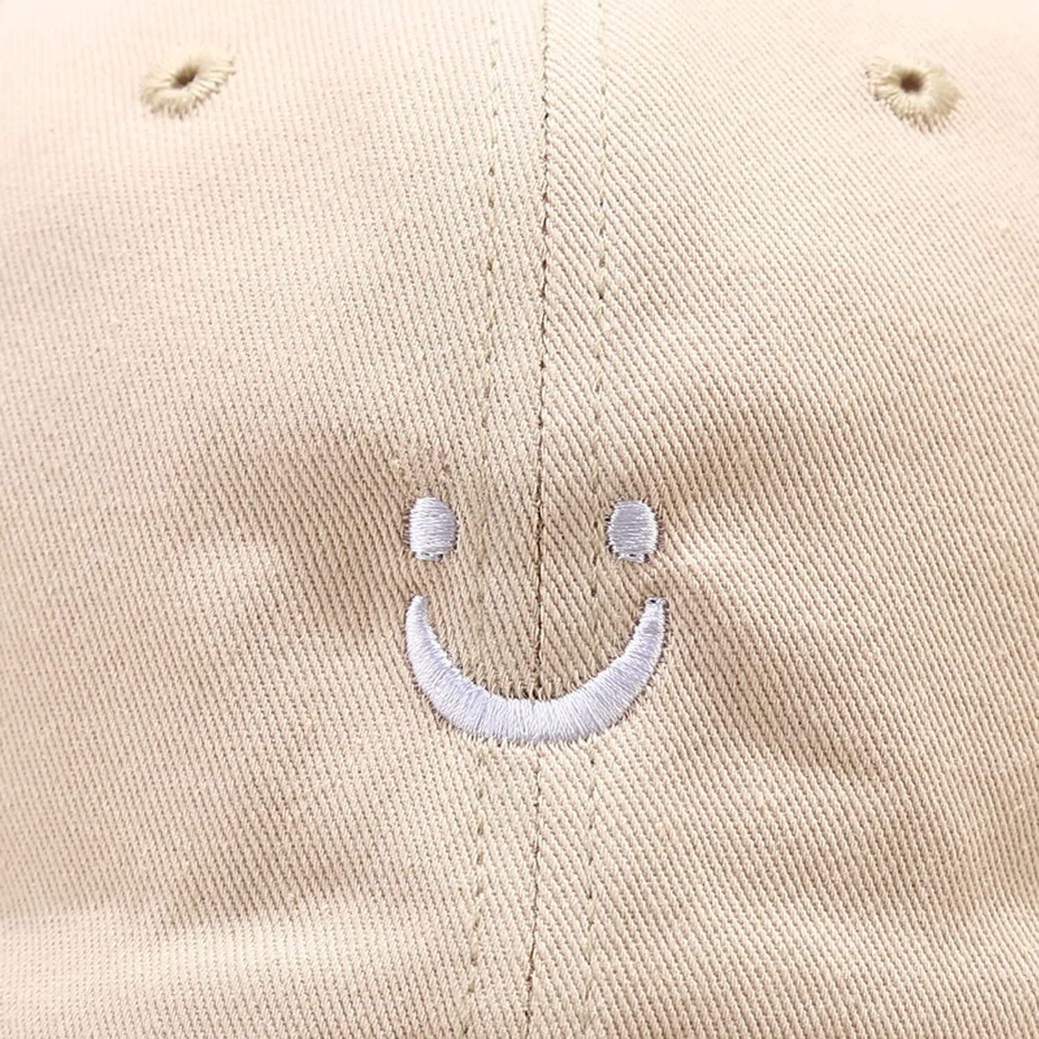 Umeepar Smile Face Baseball Cap for Women Men Adjustable Low Profile Unstructured Cotton Dad Hat