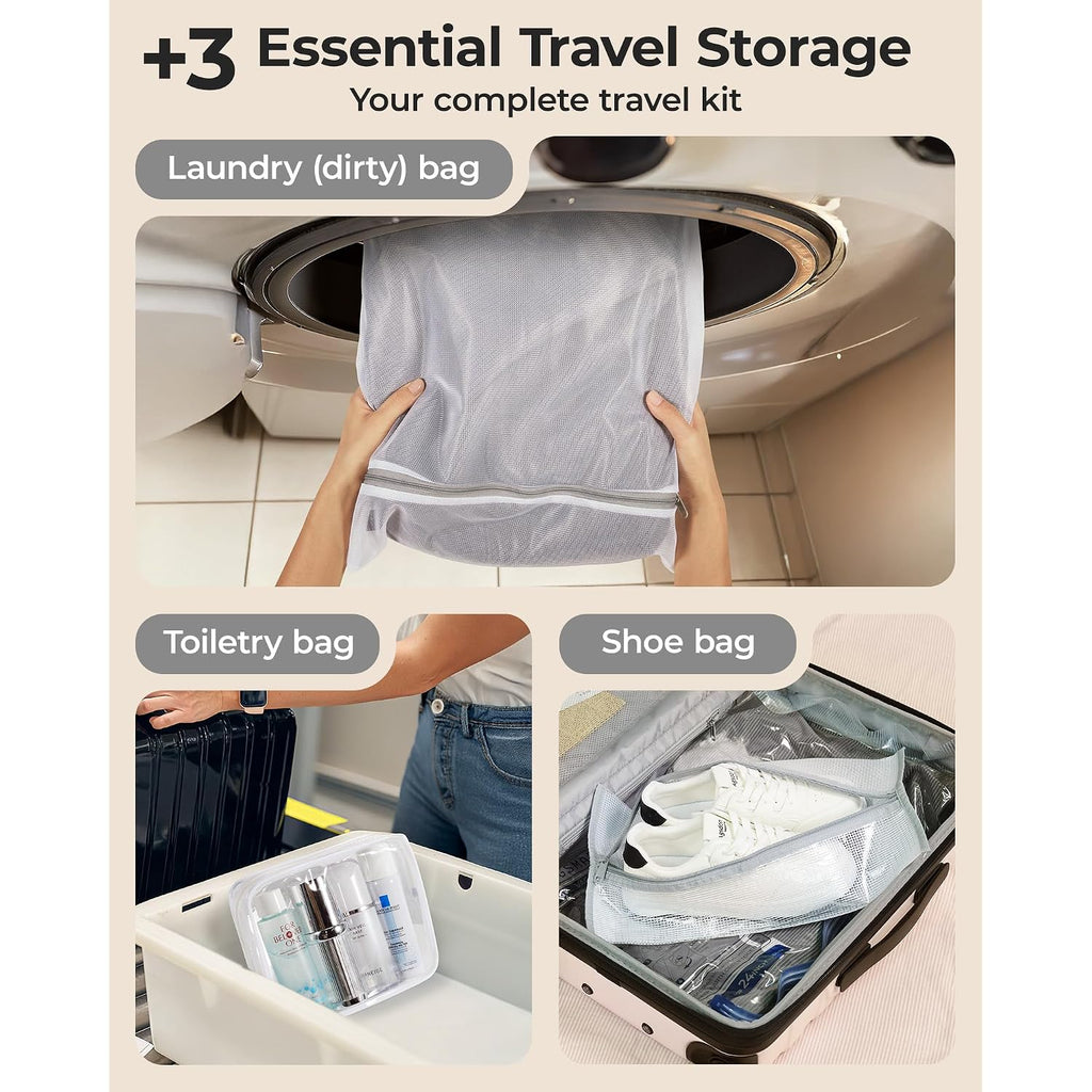Bagsmart Travel Vacuum Bags With Rechargeable Electric Pump, 18Pc Kit | Wireless Pump, Bonus Shoe, Laundry & Toiletry Bags, Reclaim 80% Luggage Space. Ideal For Suitcase Packing, Travel & Home.