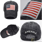 Izus Women Usa-Flag Baseball-Cap American Patriotic Baseball Hats Men'S Distressed-Cotton Dad-Hat For Adult Teens