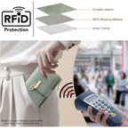 Small Wallet Women Rfid Blocking Leather Bifold Wallet Credit Card Holder For Women Ladies Compact Wallet Mini Purse With Zipper Pocket