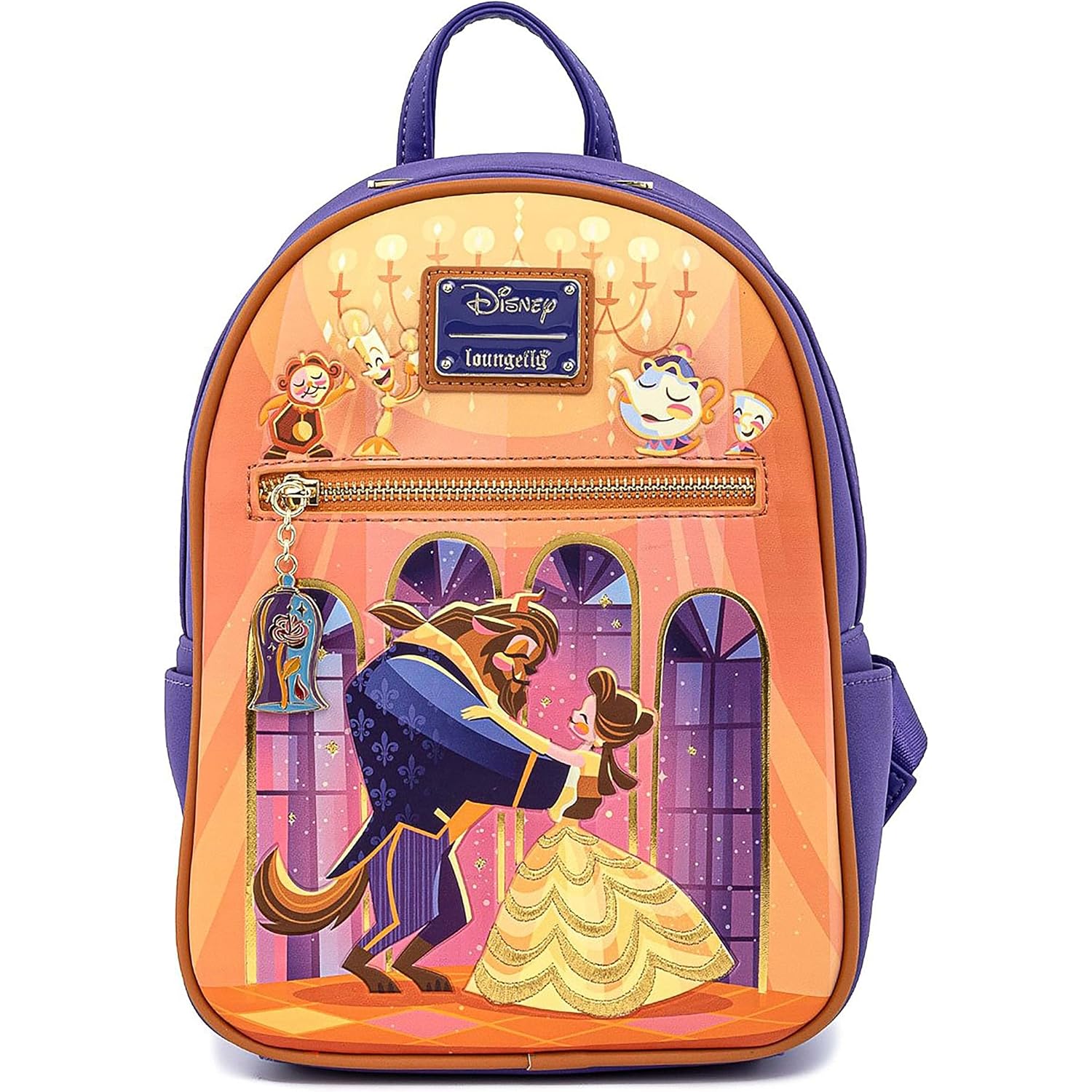 Loungefly Disney Beauty And The Beast Ballroom Scene Womens Double Strap Shoulder Bag Purse, One Size, Multi