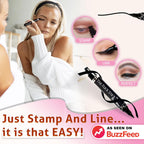 The Flick Stick Winged Eyeliner Stamp For Quick And Easy Cat Eye Makeup, Smudgeproof & Waterpoof Eye Liner Cat Eye Stencil Makeup Tool, Wingliner, Liquid Eyeliner Pens (10Mm Classic, Midnight Black)
