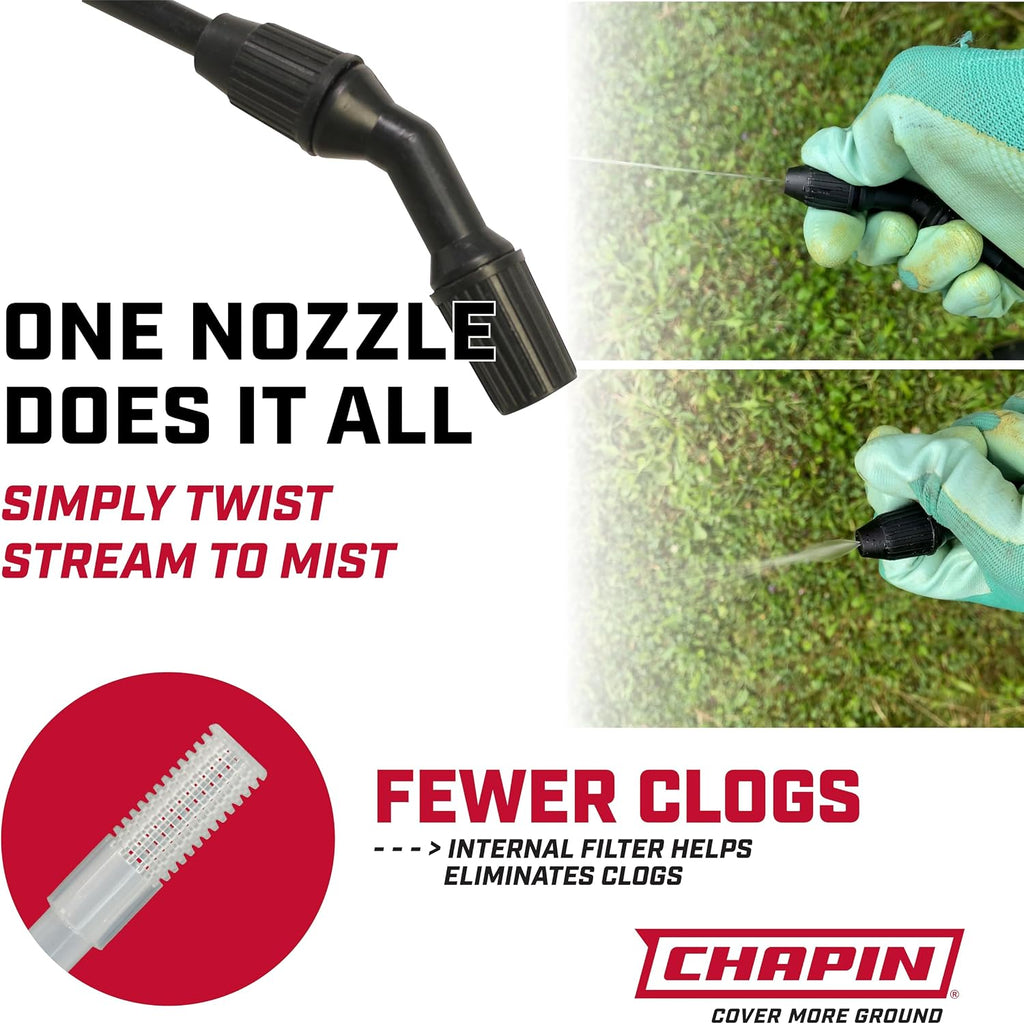 Chapin 2-Gallon Pump Sprayer, Anti-Clog For Consistent Spray