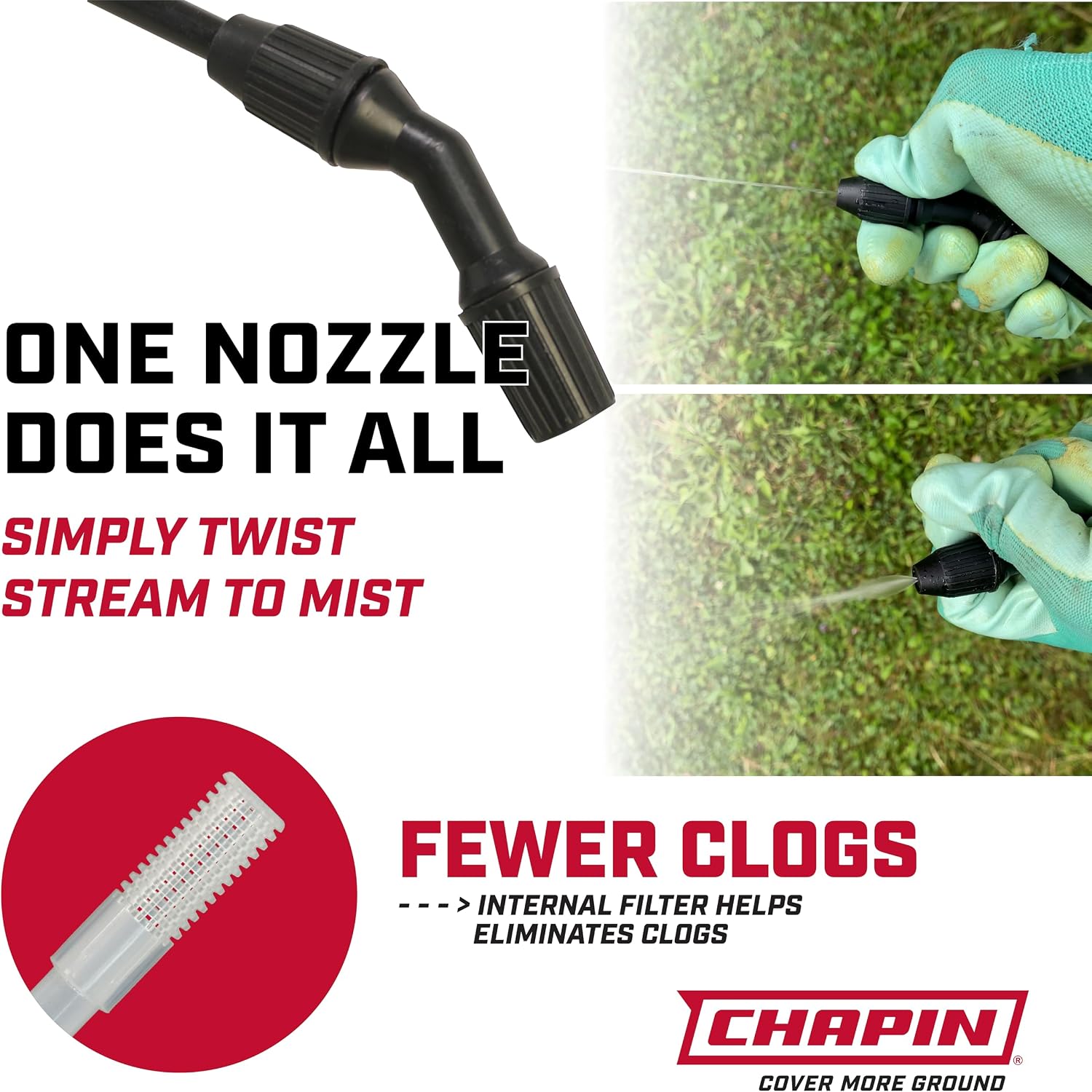 Chapin 2-Gallon Pump Sprayer, Anti-Clog For Consistent Spray