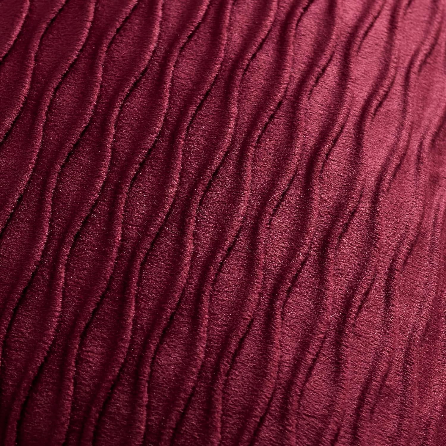 Burgundy Throw Pillow Covers: Pack Of 2 18X18 Inch Vertical Ripple Striped Velvet Square Decorative Pillow Cases For Farmhouse Couch Sofa Bed Living Room Home Decor