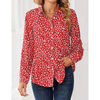Zeagoo Women Blouses Chiffon Long Sleeve Button Down Shirts Business Causal Dressy Work Top V Neck Summer Spring Clothes