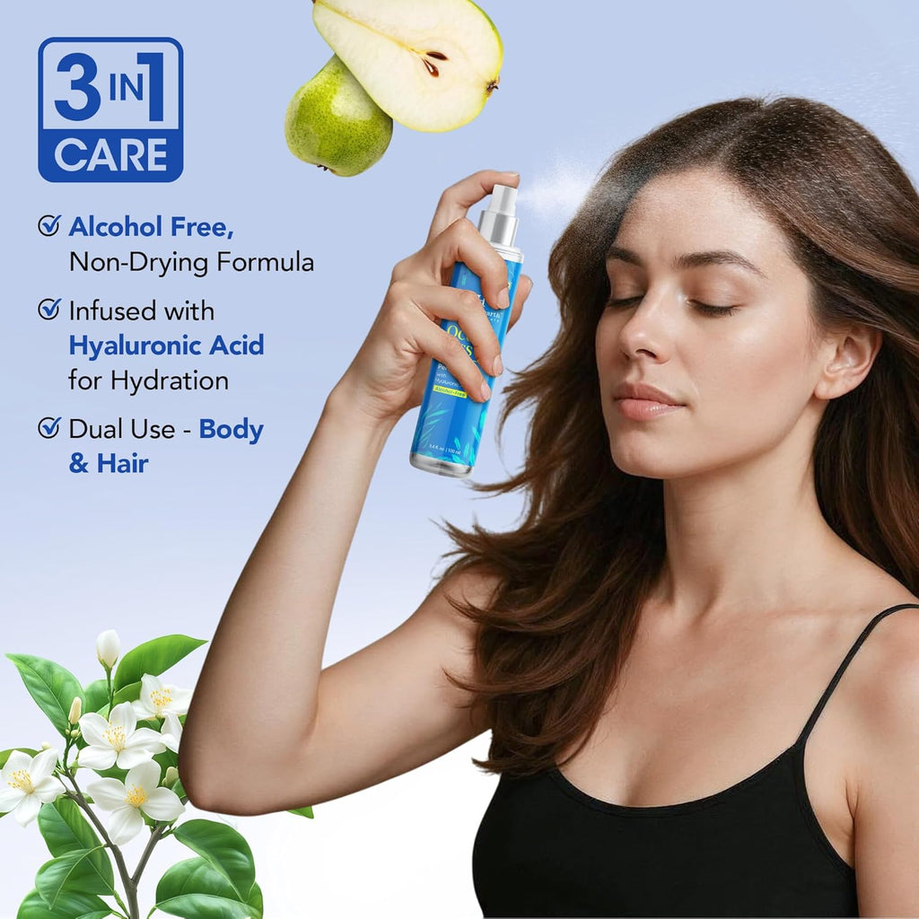 Botanic Hearth Ocean Kiss Hair Perfume & Body Mist, Long-Lasting Hair Deodorizer & Body Scent for Women & Men, Alcohol-Free Clean Fragrance Hair Spray For Everyday Wear, All Day Freshness, 3.4 Fl Oz
