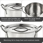 IMUSA 16Qt Stainless Steel Stock Pot with Lid, Large Cooking Pot for Soups, Boiling Seafood, Pasta, Stews, and Family Meals