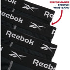 Reebok Men'S Boxer Briefs - 4 Pack 6'' Inseam Stretch Performance Underwear Quick Dry Moisture Wicking Boxers | Athletic Stretch Performance Moisture-Wicking Fabric, No Fly Pouch, Tag-Free Waistband