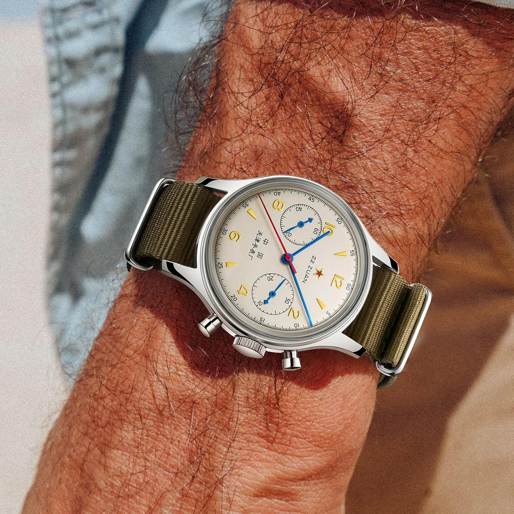 Sea-Gull Men'S Mechanical Wristwatch, Seagull 1963 Aviation Chronograph Pilot Mechanical Watch, Manual Winding, Gd 1963 International Edition, St1901