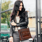 Iswee Soft Leather Crossbody Bags For Women Shoulder Handbags Multi Pocket Travel Purse With Adjustable Strap Medium Size