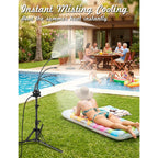 Standing Misters For Outside Patio, Adjustable Height 5.25Ft Misting System For Cooling Outdoor, Portable Water Mister With 26.5Ft Misting Line For Garden, Backyard,Bbq Party Pool Water Playing