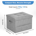 Dayacoco Storage Ottoman Foot Rest Stool, Holds Up To 350Lbs, 43L, Foldable | Small Ottoman With Storage, Foot Rest Stool With Thicker Foam Padded Seat, 17X13X13In, Drak Gray