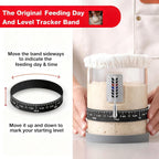2 Pack Premium Pro Sourdough Starter Jar Kit - 40Oz Large Wide Mouth Sourdough Bread Jar With Marked Feeding Band, Thermometer, Scraper, Cloth Cover & Silicone Lid/Base, Glass Container, Baking Supply
