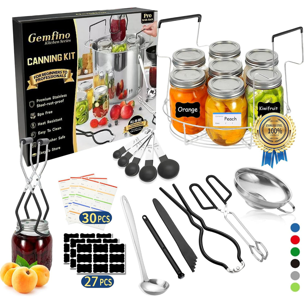 Gemfino Canning Supplies Starter Kit With Canning Rack,Canning Kit For Beginners