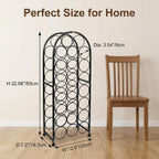 23 Bottles Arched Freestanding Floor Metal Wine Rack Wine Bottle Holders Stands, Black