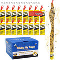 16 Pack Fly Strips Indoor Hanging Fly Trap Outdoor Sticky With Pins | Gnat Traps Fly Paper Tape Catcher Ribbon For Winged Insect & Mosquito For Orchard Farm Garage Kitchen