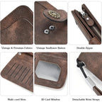 BOSTANTEN Leather Wallet for Women RFID Blocking Zip Around Credit Cards Holder Phone Clutch