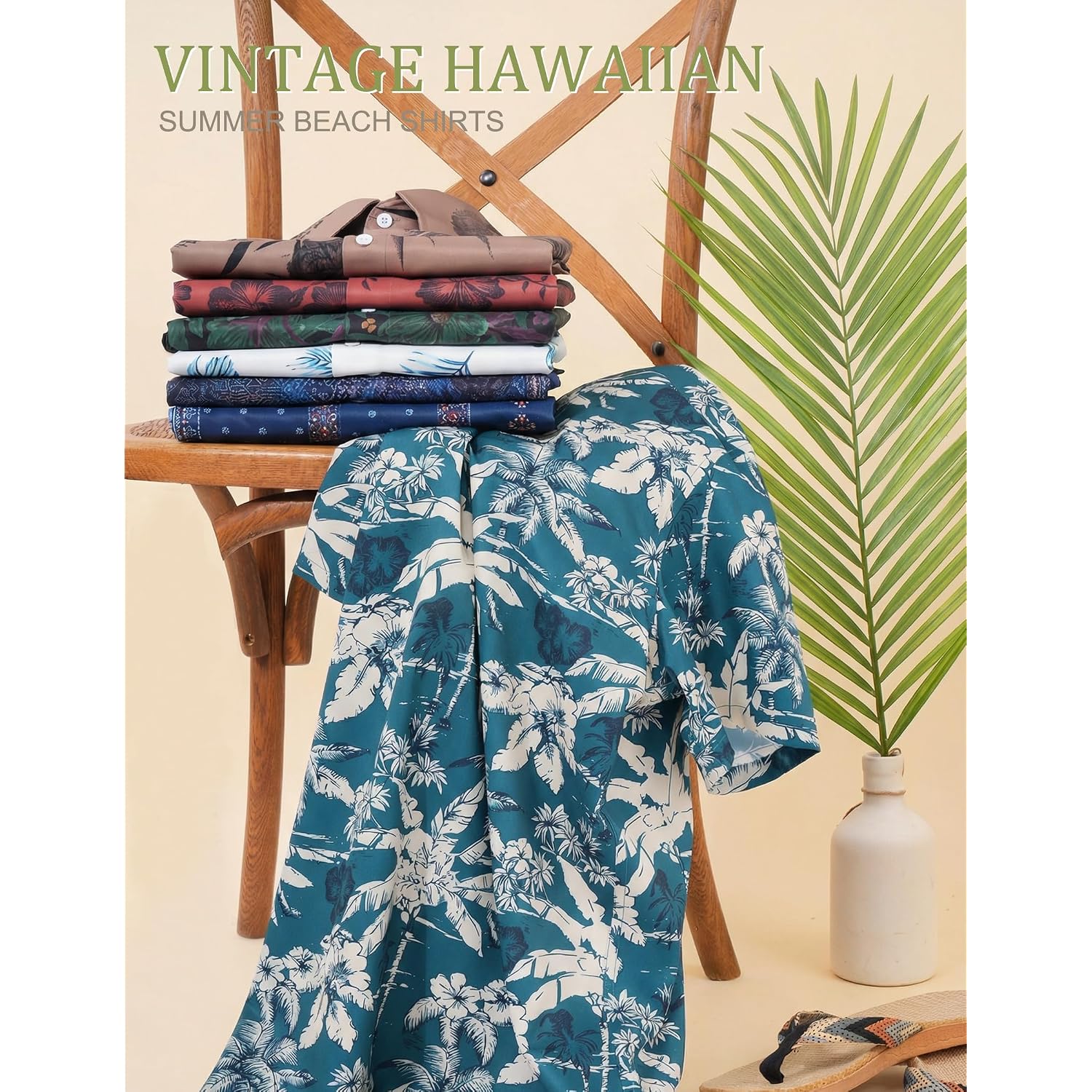 Coofandy Mens Hawaiian Shirt Short Sleeve Button Down Beach Vacation Shirt Retro Summer Tropical Shirts