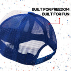American Flag Trucker Hat USA Snapback Hat 4th of July Patriotic Hats for Men Women Red Blue White 2