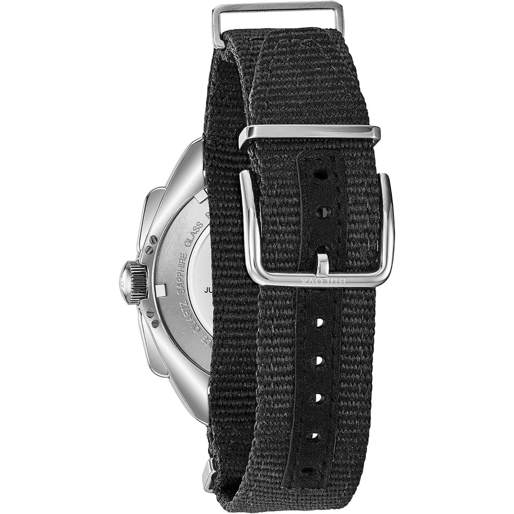 Bulova Men'S Archive Series Lunar Pilot 6-Hand Chronograph High Performance Quartz Stainless Steel, Black Nato Strap And Sapphire Crystal Style: 96A225