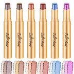 3 Color Eyeshadow Stick In Set Of 6, Long Lasting & Waterproof Creamy Eye Shadow, With Vitamin E Makeup For Day & Night Look, 1.13 Oz