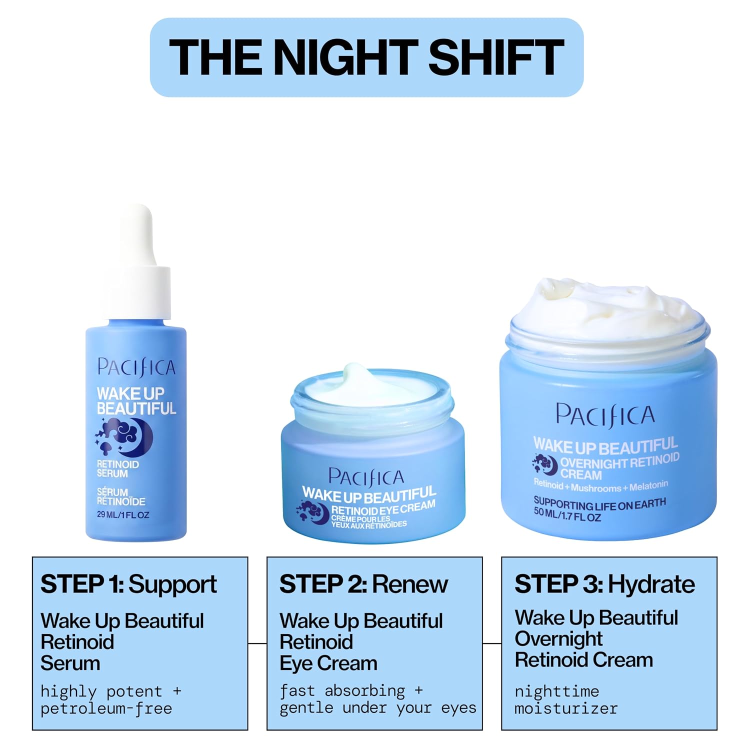 Pacifica Wake Up Beautiful Retinoid Eye Cream – Anti-Aging Under Eye Cream For Fine Lines & Wrinkles, Infused W/Retinoid, Melatonin & Mushrooms For Puffiness, Dark Circles & Eye Bags Daily Treatment